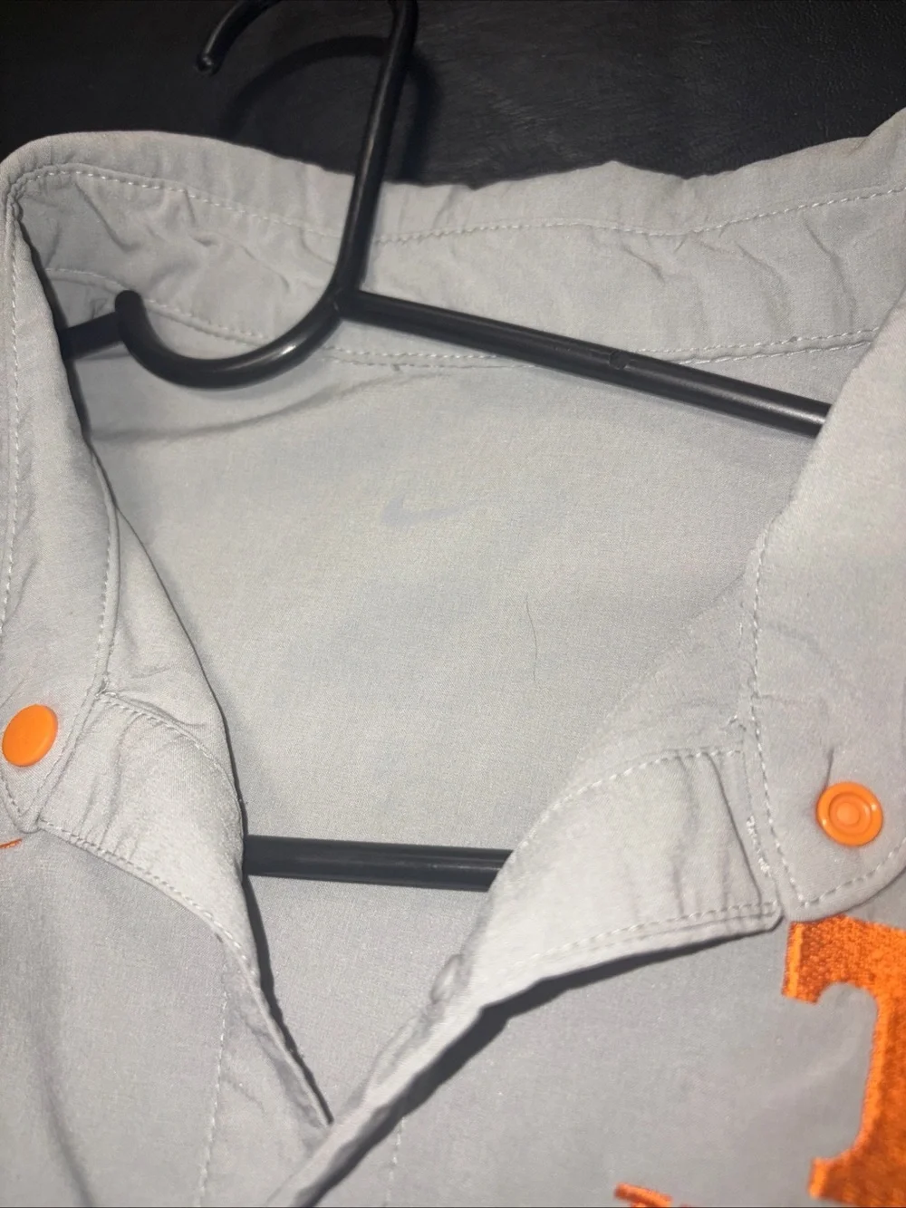Nike Light Gray Pullover Polo with Orange Tennessee Logos